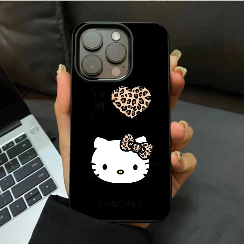 Hello Kitty iPhone Case with Heart Print and Beaded Charm Soft Silicone