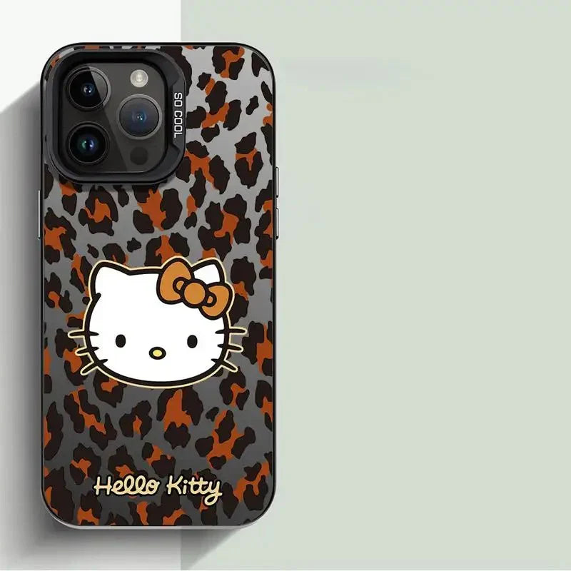 Hello Kitty Leopard Print iPhone Case Soft Silicone Cute Wild Style