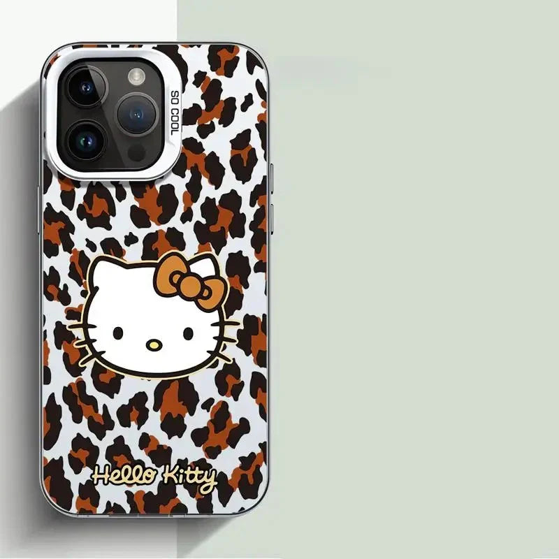 Hello Kitty Leopard Print iPhone Case Soft Silicone Cute Wild Style