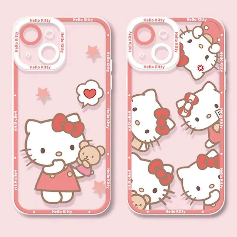 Hello Kitty and Mary Cat Clear iPhone Cases Soft Silicone