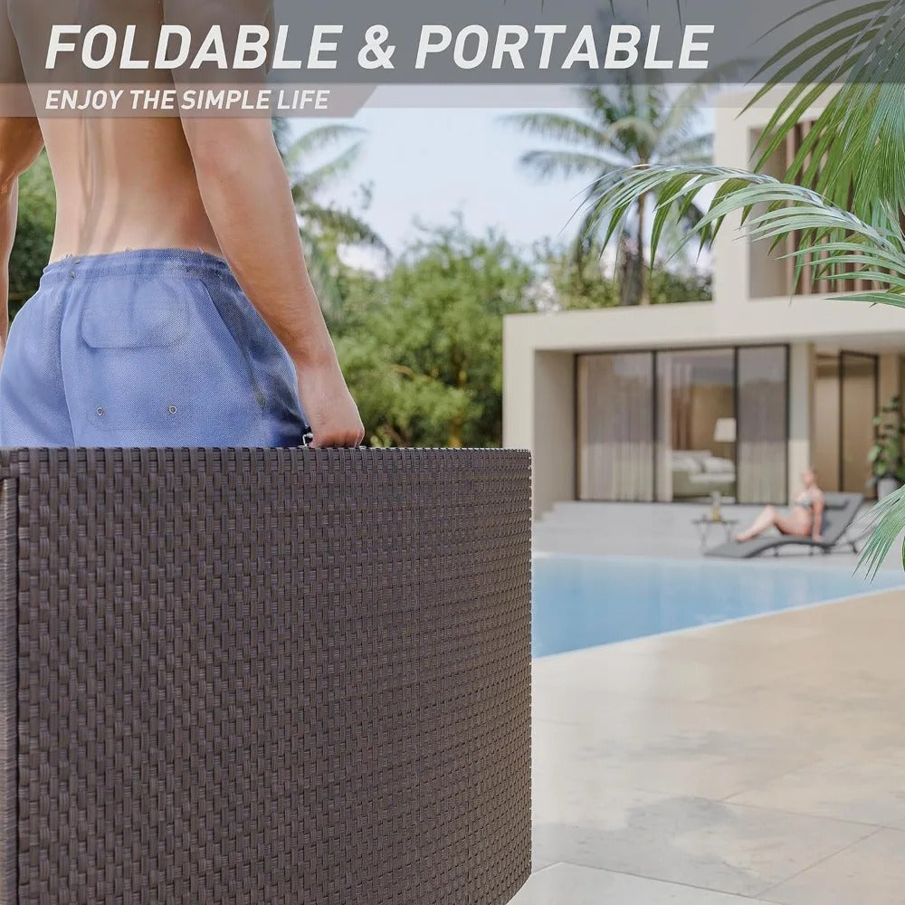 Chaise Lounge Outdoor Set with Table Adjustable Backrest