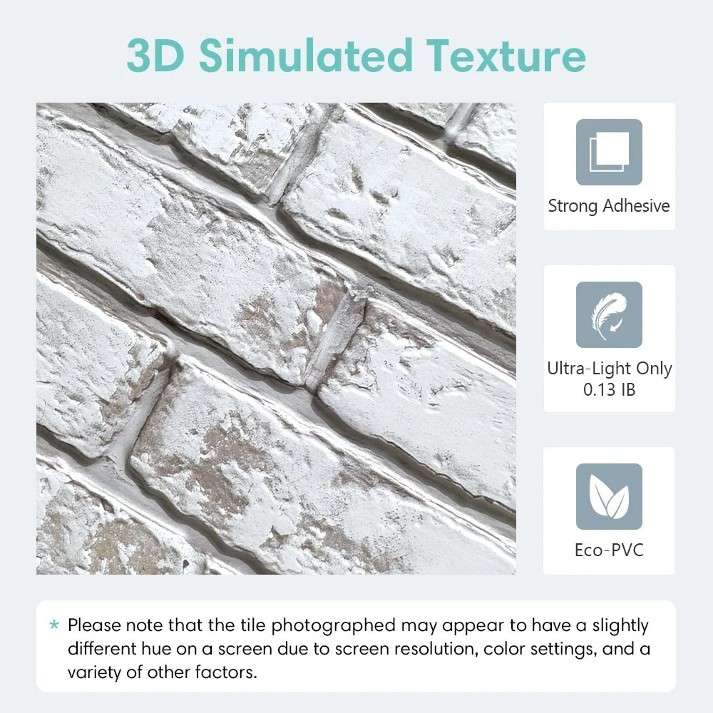 10 Pcs 3D Brick Wall Panels Peel and Stick for Home Decor