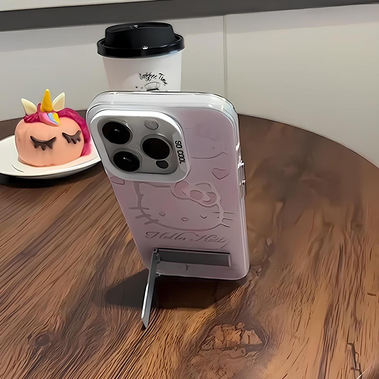Luxury Pink Hello Kitty iPhone Case with Bracket