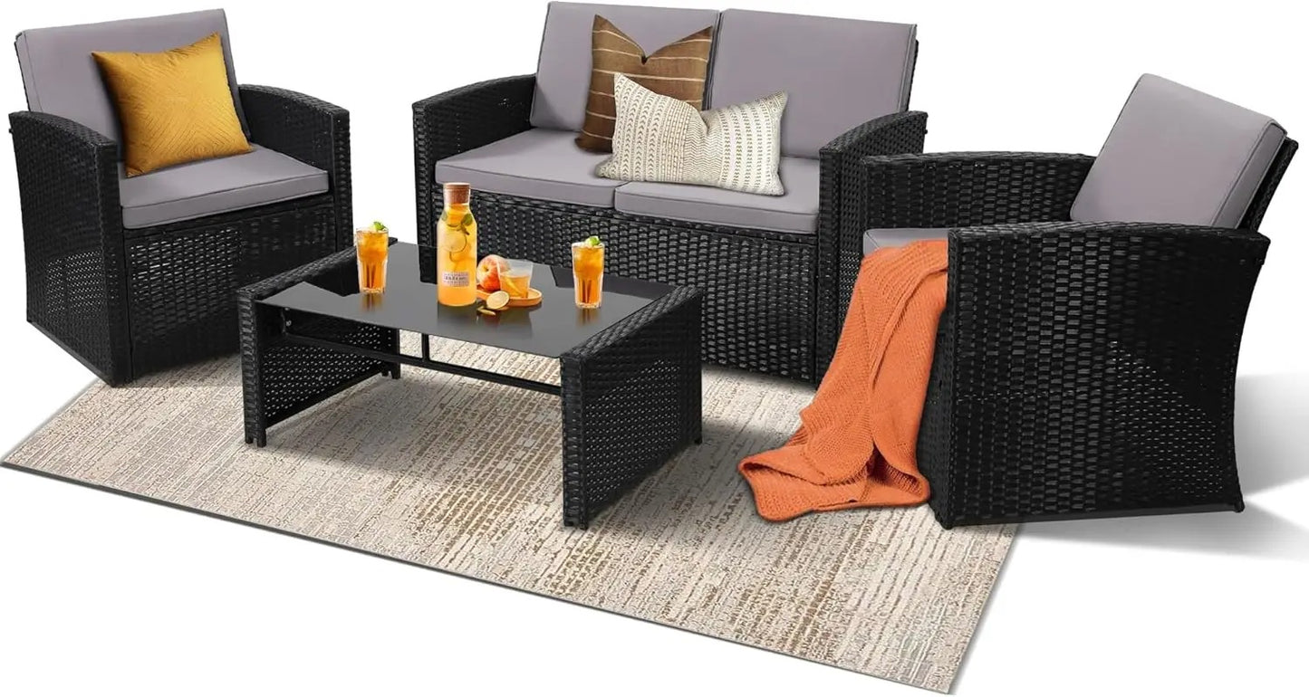 Wicker Patio Conversation Set for Outdoor Seating