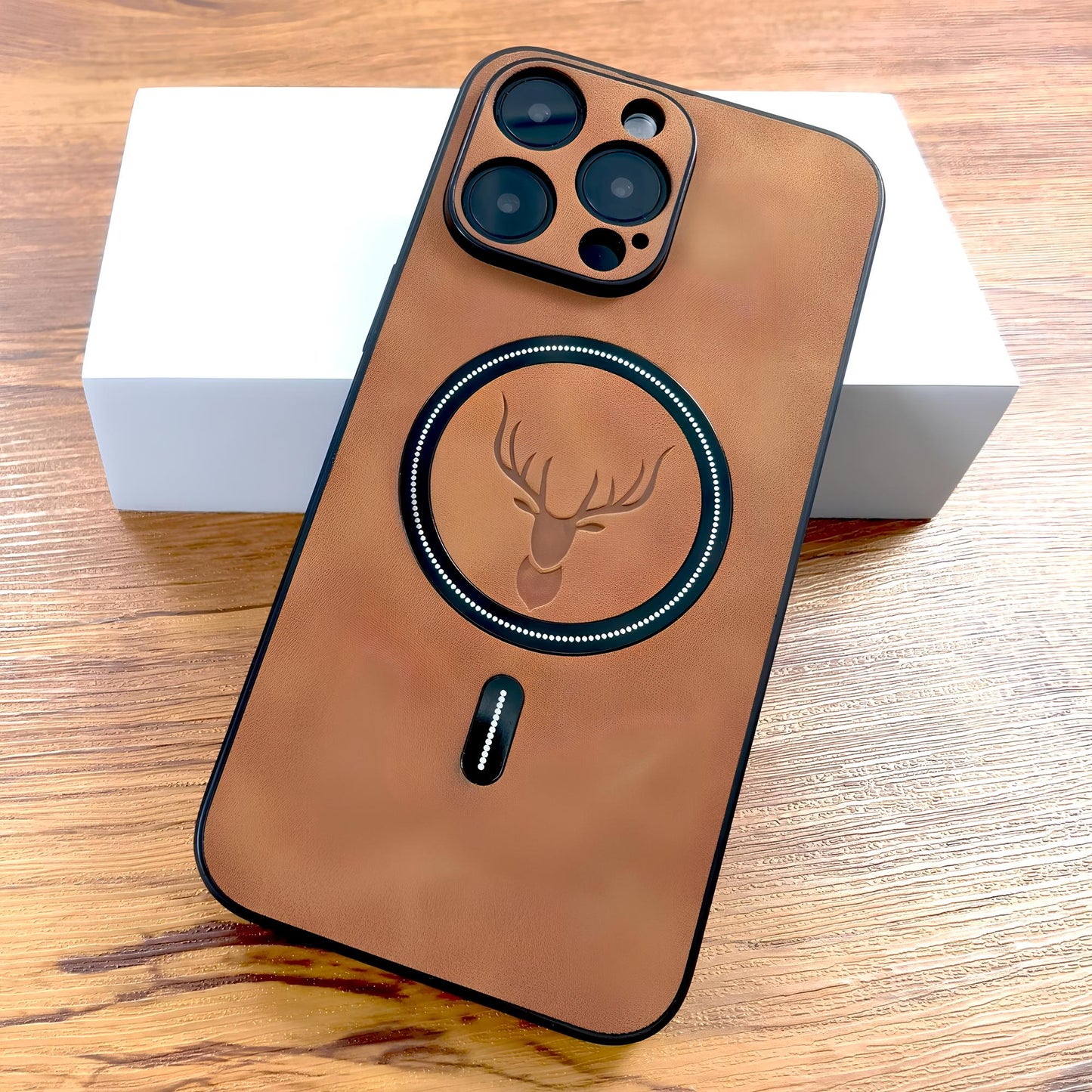 Luxury PU Leather Deer Case For iPhone Shockproof