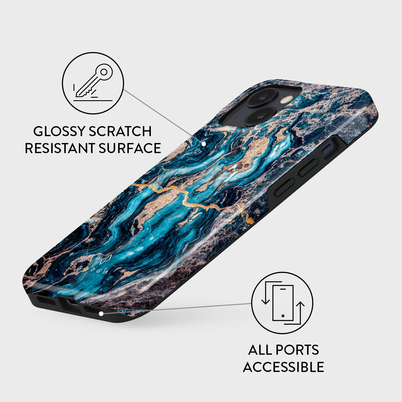 BURGA Phone case - Mystic River - Blue Marble