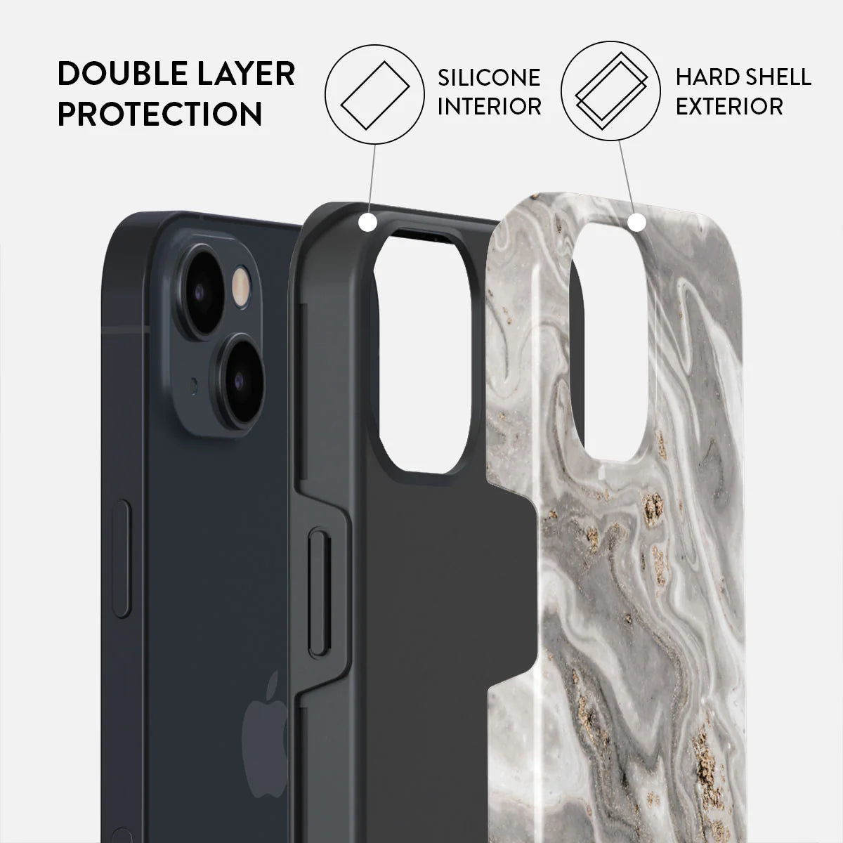 BURGA Phone case - Snowstorm - Grey Marble