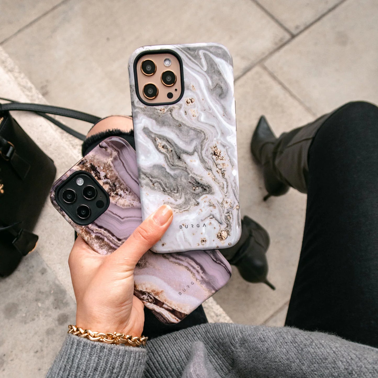 BURGA Phone case - Snowstorm - Grey Marble