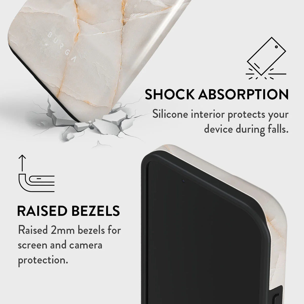 BURGA Phone case - Vanilla Sand - Marble