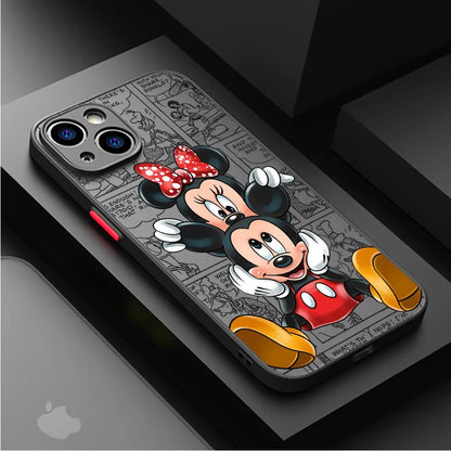 Couple Case Disney Mickey Minnie Love for iPhone Matte Cover (A)