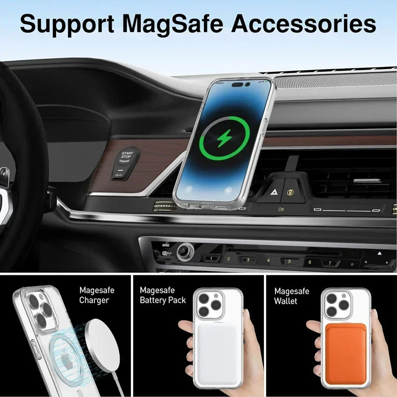 Magnetic Clear iPhone Case – MagSafe Silicone Cover (A)