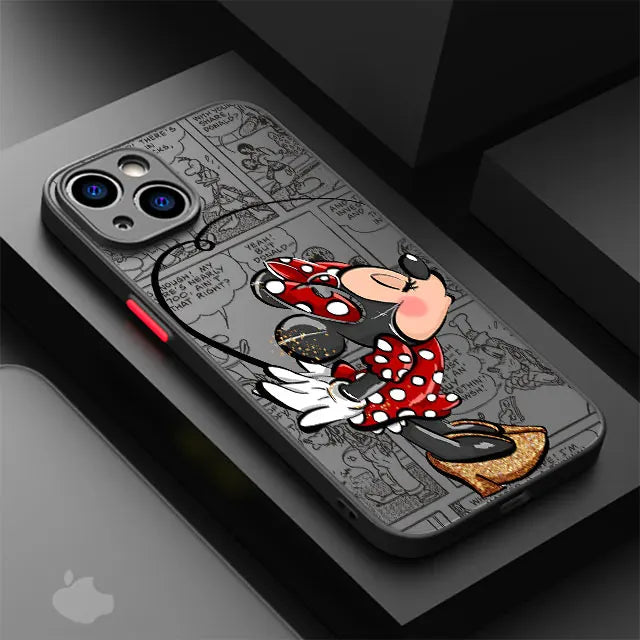 Couple Case Disney Mickey Minnie Love for iPhone Matte Cover (A)