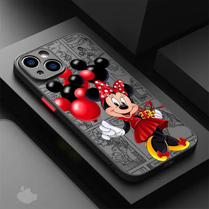 Couple Case Disney Mickey Minnie Love for iPhone Matte Cover (A)