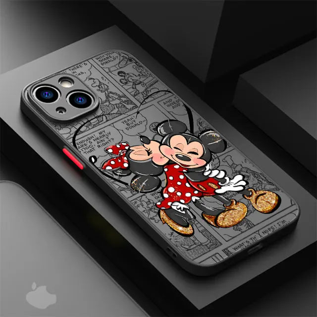 Couple Case Disney Mickey Minnie Love for iPhone Matte Cover (A)