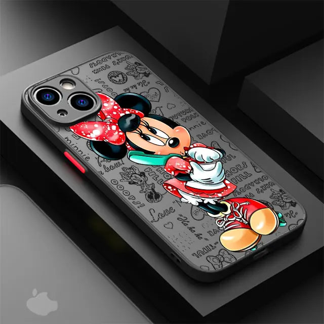 Couple Case Disney Mickey Minnie Love for iPhone Matte Cover (A)