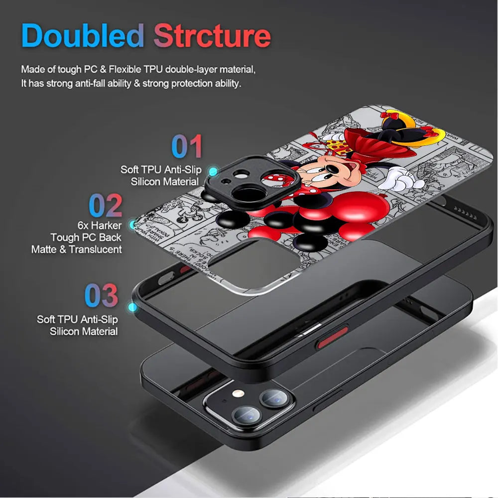 Couple Case Disney Mickey Minnie Love for iPhone Matte Cover (A)