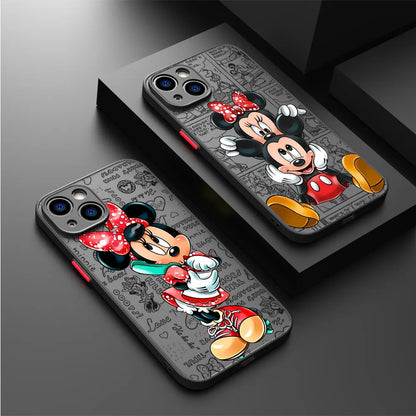 Couple Case Disney Mickey Minnie Love for iPhone Matte Cover (A)