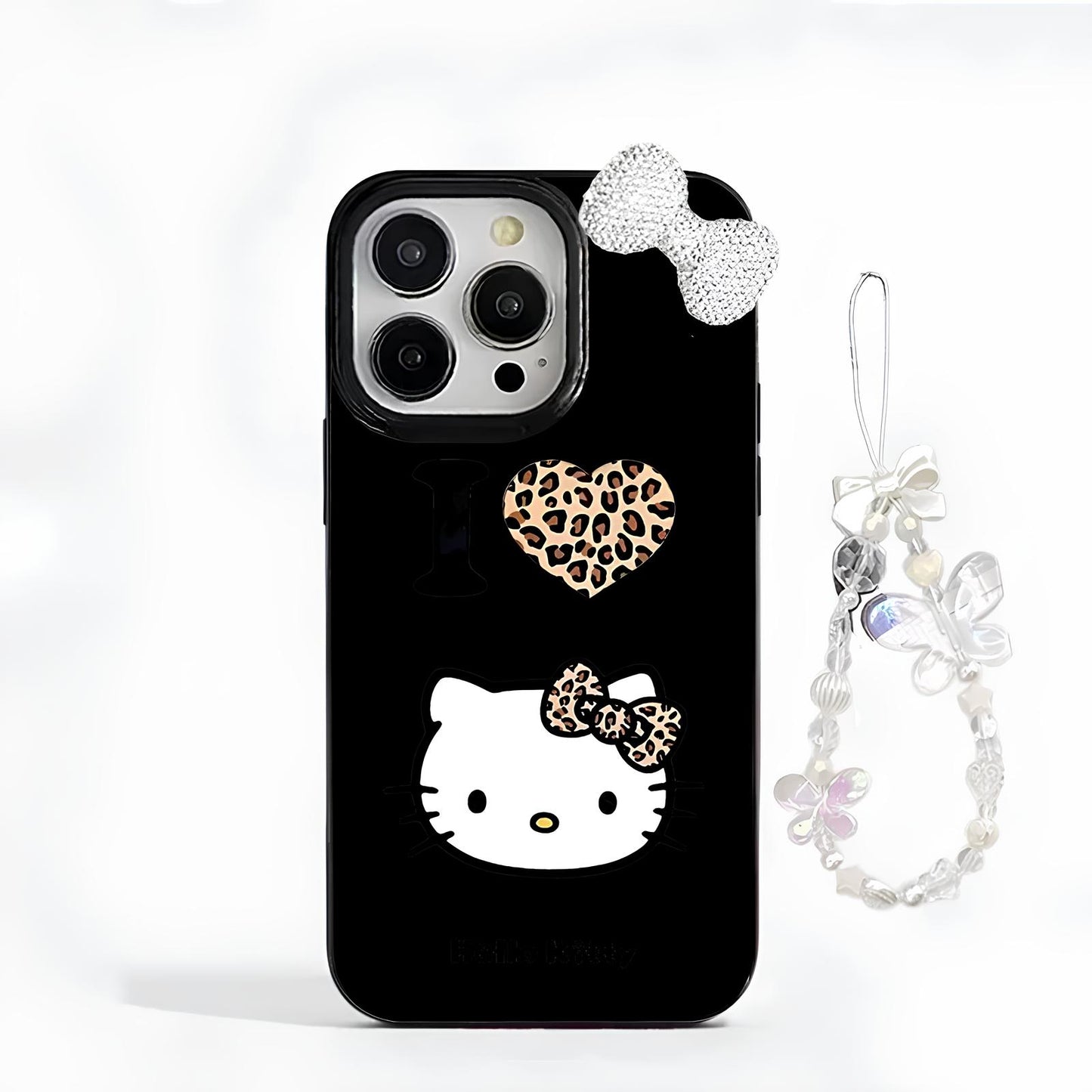 Hello Kitty Leopard Heart iPhone Cases Soft Silicone