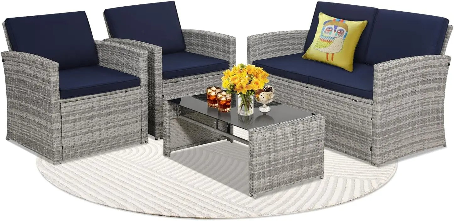 Wicker Patio Conversation Set for Outdoor Seating