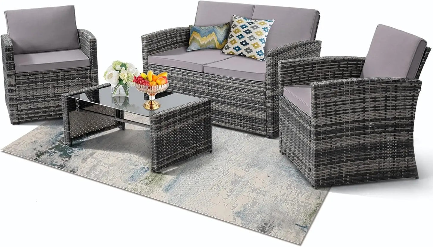 Wicker Patio Conversation Set for Outdoor Seating