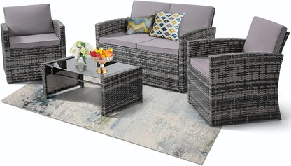 Wicker Patio Conversation Set for Outdoor Seating