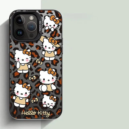 Cute Hello Kitty Leopard Print iPhone Cases Soft Silicone