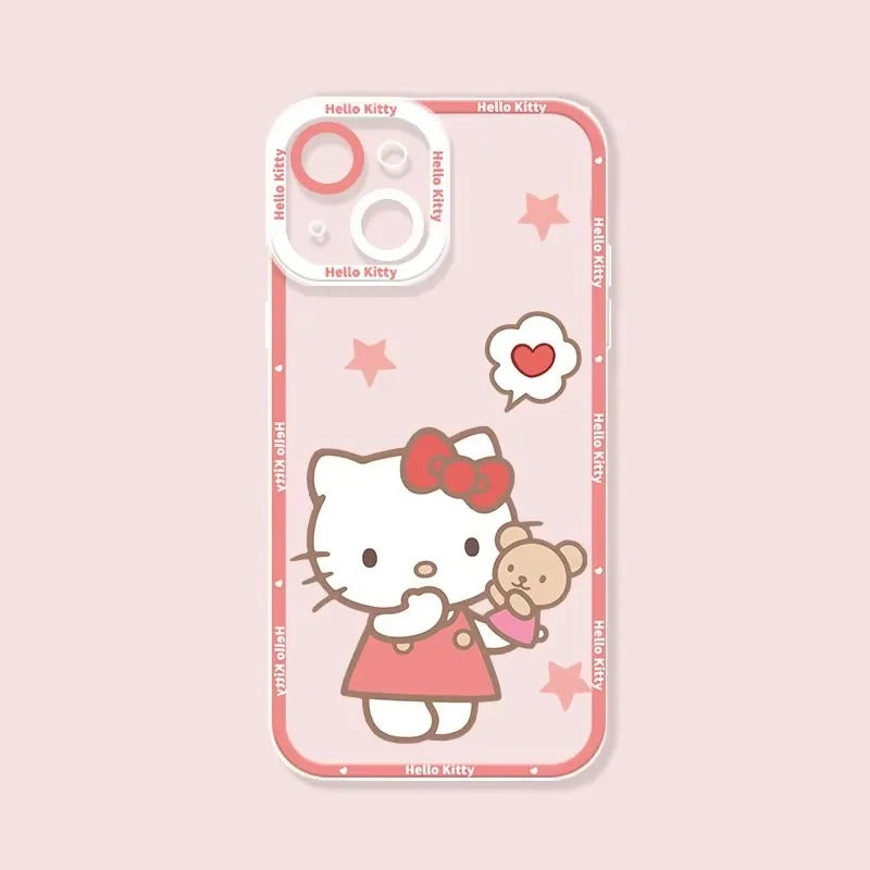 Hello Kitty and Mary Cat Clear iPhone Cases Soft Silicone