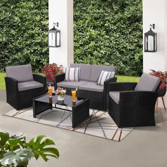 Wicker Patio Conversation Set for Outdoor Seating