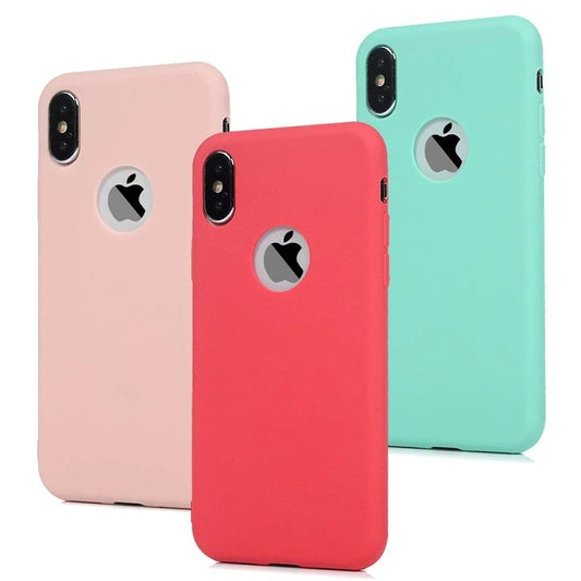 Matte Silicone Candy iPhone Case Flexible Gel Protector Cover