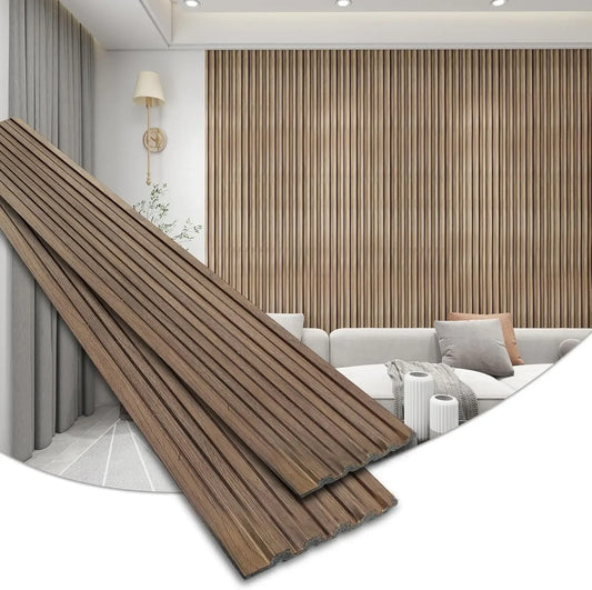 16PCS Fluted Wood Wall Panels for Interior Decor and TV Background