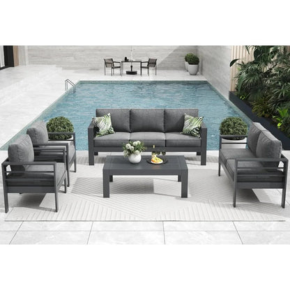 Modern Outer Furniture Set with Cushions and Coffee Table