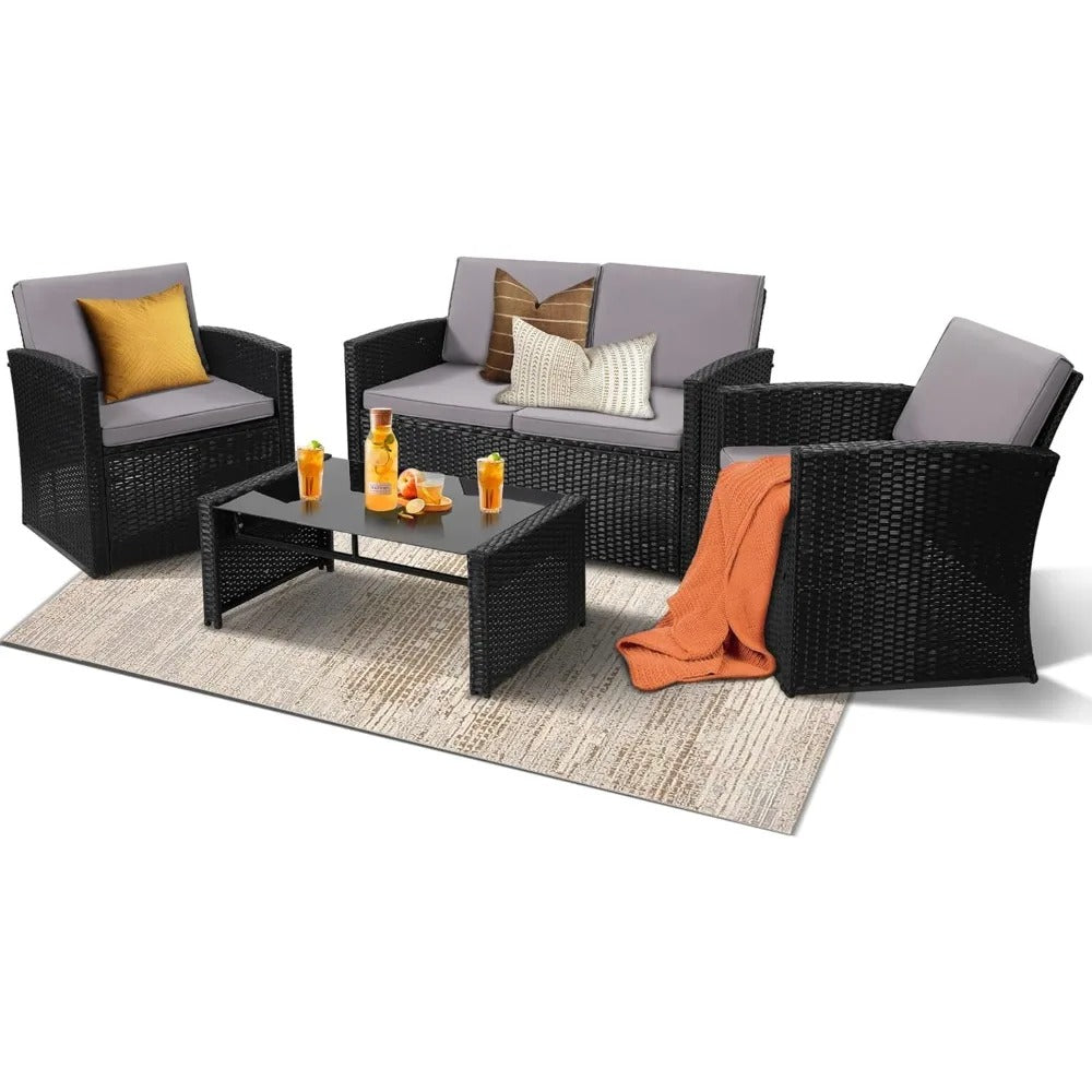 Wicker Patio Conversation Set for Outdoor Seating
