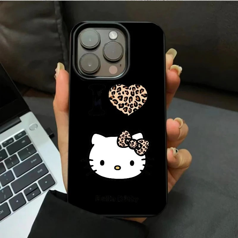 Hello Kitty Leopard Heart iPhone Cases Soft Silicone