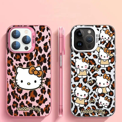 Cute Hello Kitty Leopard Print iPhone Cases Soft Silicone