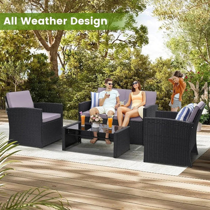 Wicker Patio Conversation Set for Outdoor Seating