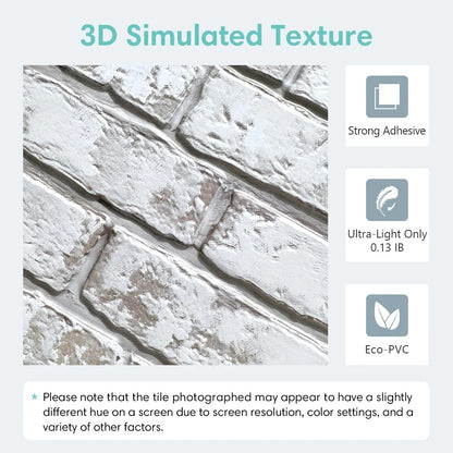 10 Pcs 3D Brick Wall Panels Peel and Stick for Home Decor