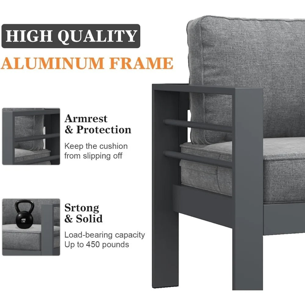Modern Outer Furniture Set with Cushions and Coffee Table