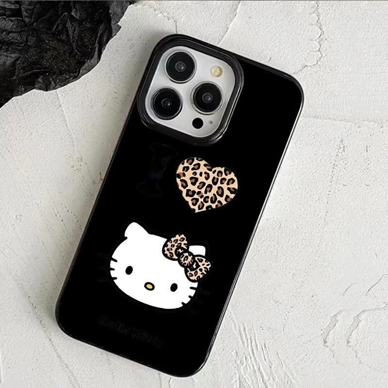 Hello Kitty Leopard Heart iPhone Cases Soft Silicone