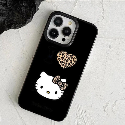 Hello Kitty Leopard Heart iPhone Cases Soft Silicone