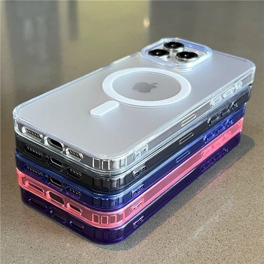 Magsafe Magnetic iPhone Case Transparent Shockproof Cover