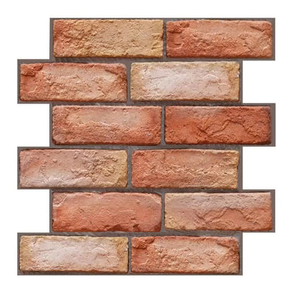 3D Faux Brick Wall Panel Red Adhesive Waterproof Tile (1PCS)