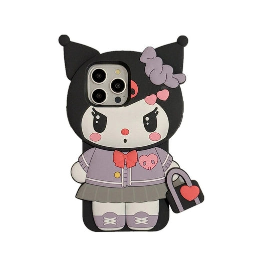 3D Hello Kitty and Kuromi Soft Silicone iPhone Cases