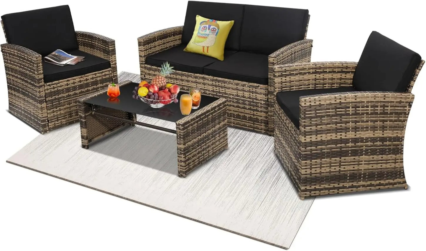 Wicker Patio Conversation Set for Outdoor Seating