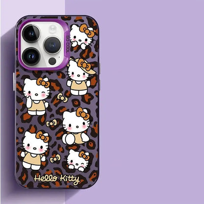 Cute Hello Kitty Leopard Print iPhone Cases Soft Silicone