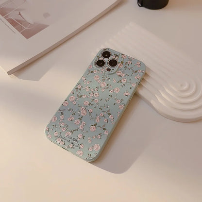 Luxury Korean Retro Floral iPhone Case - Shockproof (A)