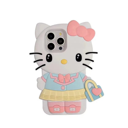 3D Hello Kitty and Kuromi Soft Silicone iPhone Cases