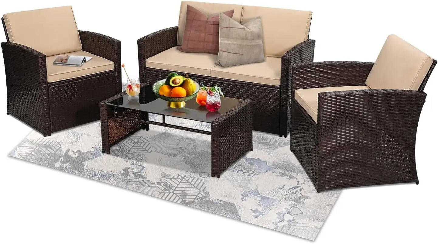 Wicker Patio Conversation Set for Outdoor Seating
