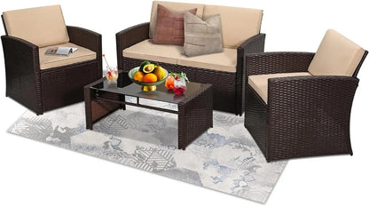 Wicker Patio Conversation Set for Outdoor Seating