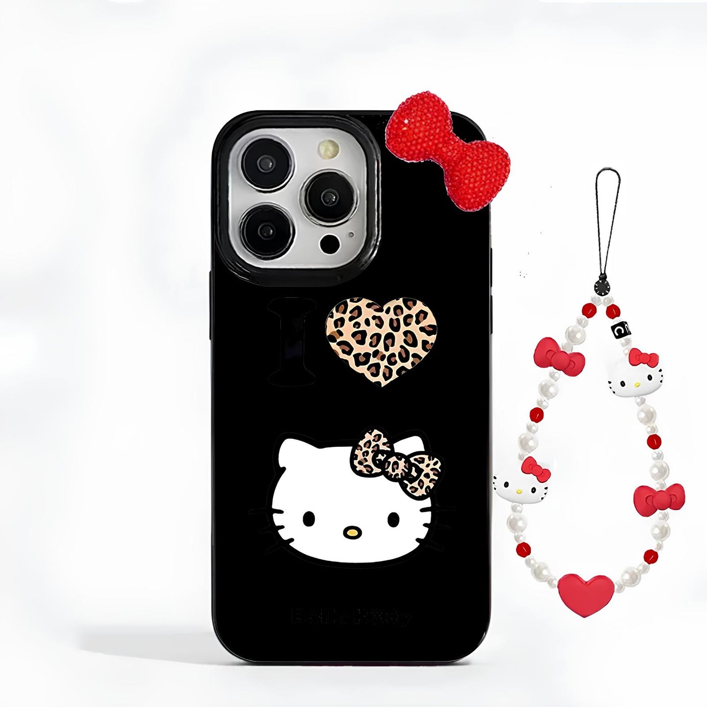 Hello Kitty Leopard Heart iPhone Cases Soft Silicone