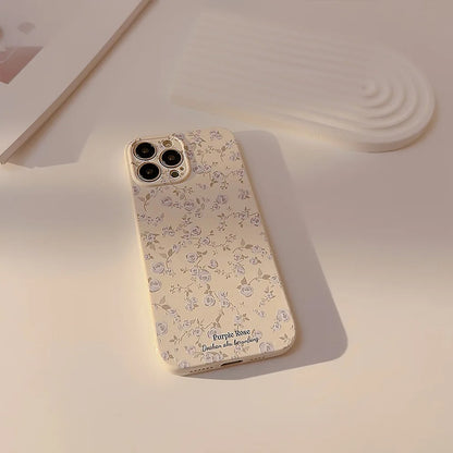 Luxury Korean Retro Floral iPhone Case - Shockproof (A)